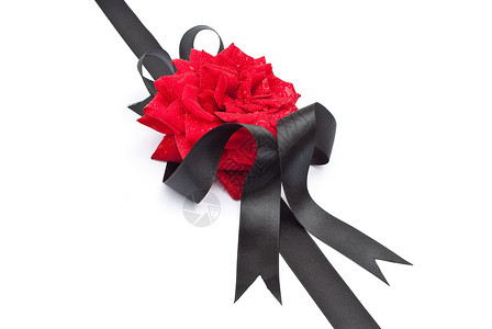 红玫瑰带黑丝带 前夕 水 礼物 自然 假期 庆典背景图片