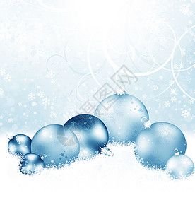 圣诞节背景 白色的 雪花 插图 球 新年背景图片
