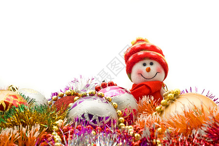 圣诞快乐的白色雪人背景图片