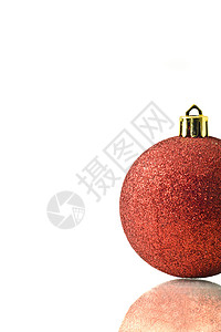 圣诞问候 - 单一红球背景图片
