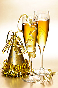 香槟和新年派对装饰图片