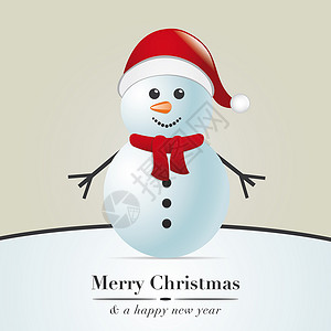 带围巾和帽子的雪人 圣诞节快乐 球 滚雪球 圣诞老人 问候语 数字背景图片