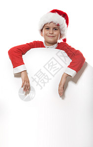 带着圣诞海报的男孩 礼物 快乐的 框架 圣诞老人 新年背景图片