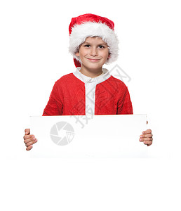 带着圣诞海报的男孩 微笑 男性 快乐 婴儿 横幅 帽子背景图片