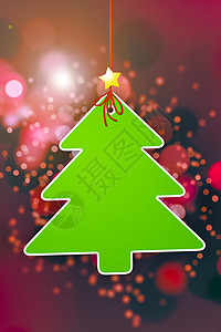 圣诞节树底背景 冬天 回收 卡片 插图 星星 背景虚化 海报背景图片