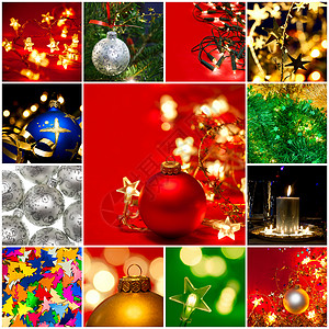 圣诞节装饰 耀斑 新年 收藏 金子 树 灯 蜡烛图片