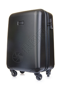 在白色背景上被隔离的旅行行李 手提箱 案件 商业背景图片