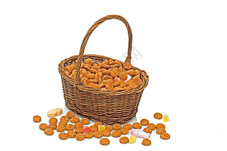 12月5日满篮子的姜桃和糖果背景图片