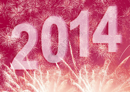 2014年新年背景 闪光 数字 灯 庆典 紫色的背景图片