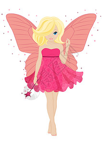 神奇的小仙女 粉色的 女士 念日 假期 蝴蝶 生日背景图片