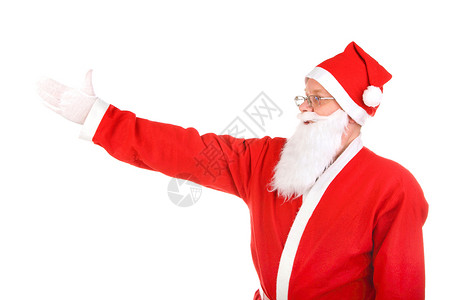 圣诞老人手臂桑塔克拉斯 毛皮 手套 冬天 胡须 眼镜 展示背景