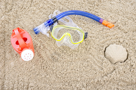 标潜水装置暑暑假 呼吸管 季节 海岸 闲暇 海滨 乐趣 海滩 假期背景