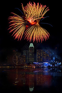新加坡烟花 建筑 海滨 庆典 喜悦 码头 新年 天际线 假期背景图片