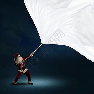 圣诞老人举旗 男人 尼古拉斯 冬天 礼物 庆祝图片