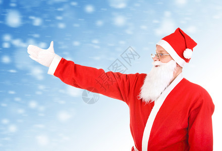 圣诞老人手臂圣诞老人伸展他的手 喜悦 眼镜 白色的 男人 成熟 诺埃尔背景
