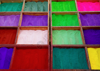 排灯节的彩色印度教中使用的明亮彩色tika粉末 蒂卡 宗教背景