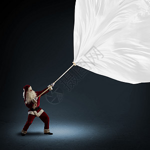 圣诞老人举旗 尼古拉斯 艺术 快乐的 庆祝 季节 传统图片