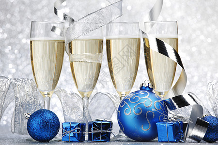 香槟和装饰 金的 喜庆的 派对 葡萄酒 闪光 金子 卡片 庆典背景图片
