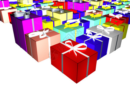 礼品 弓 白色的 购物 婚礼 圣诞节 红色的 生日 插图 快乐的背景图片