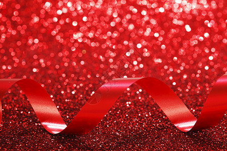 红丝带 装饰风格 假期 闪光 红色的 闪亮的 庆典 边界 卡片 圣诞节背景图片