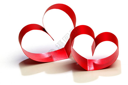 红心丝带 庆典 红色的 磁带 问候语 浪漫 婚礼背景图片