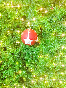 Bokeh 模糊脱离焦点背景的圣诞fir树 木头 玩具背景图片