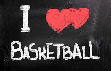 篮球平面素材我热爱篮球概念背景