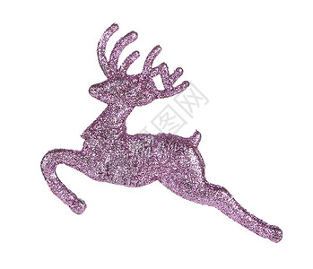 摘取驯鹿光滑的圣诞装饰品 金子 紫色的 闪闪发光 喜庆的背景图片