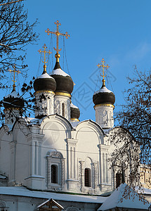 东正教教堂圆顶 冲天炉 金的 户外 宁静 基督教 地标背景图片