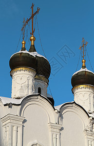 东正教教堂圆顶 忏悔 基督教 雪 基督 三位一体 大教堂背景图片