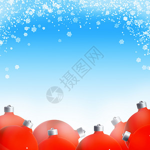 圣诞卡 蓝色的 庆典 红色的 新年 充满活力 框架 球背景图片