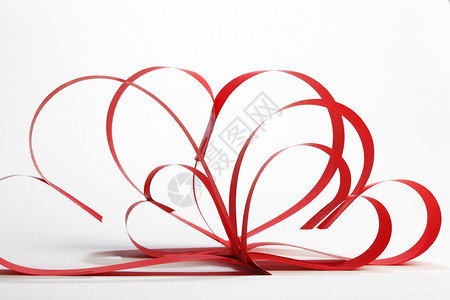 红心丝带 浪漫 磁带 问候语 红色的 假期背景图片
