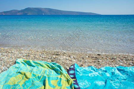 海滩 零星的 海洋 盐 毛巾 温暖的 气候 撤退 旅游背景图片