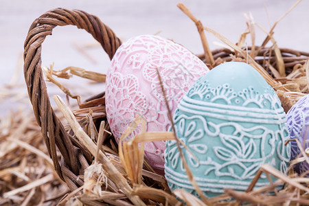美丽的东边鸡蛋装饰彩色全蛋季节性糊面 宗教图片
