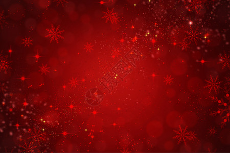 红假日圣诞背景 带雪花和星星的雪花 复古的 快乐的背景图片