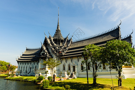 砰砰昆平之家 池塘 亭 曼谷 文化 泰国 建筑学 旅行 水背景