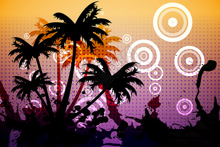 数字生成的棕榈树背景 热带 计算机绘图 异国情调 假期背景图片