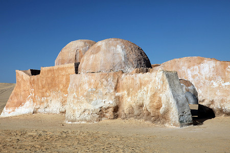 沙漠中的建筑 游客 路线 突尼斯 算法酮 自然 太阳背景图片