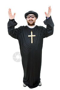 牧师 僧 长袍 白色的 天主教 天主教的 黑色的 基督 宗教的 希望背景图片