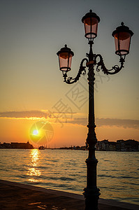 威尼斯日落 假期 日出 历史性 灯 水 阳光 地标 早晨图片