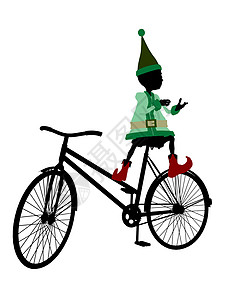 圣诞Elf 带一个绕行轮椅的圣诞节elf说明 购物 尼斯背景图片
