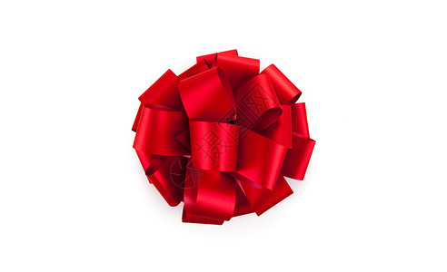 红丝带和弓 床单 礼物 假期 白色的 环形 广告背景图片