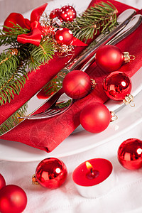 红洗圣诞场所布置 冬天 吃 有趣的 刀具 茶灯 庆典图片