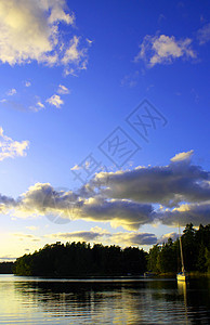 瑞典 反射 水 自由 气氛 空气 天 湖 天空 蓝色的图片