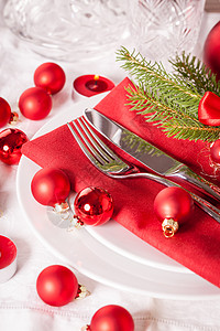 红洗圣诞场所布置 茶灯 树 季节 餐饮 冷杉 环境图片