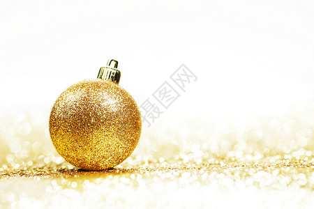 闪光圣诞球 节 卡片 庆典 装饰品 金的 玩具 闪耀背景图片