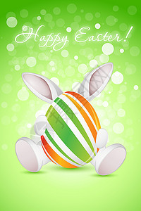 复活节背景 问候语 绘画 装饰品 可爱的 兔子 春天 季节背景图片