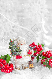 圣诞晚安圣诞节装饰 雪花 冬天 冬季 问候语 圣诞老人 装饰品 晚安 童话背景