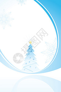 圣诞树 插图 冬天 雪花 星星背景图片