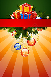 圣诞卡模板 礼物盒 晚间舞会 圣诞树 糖果手杖 射线 卡片 假期背景图片